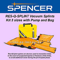 Комплект вакуумних шин з окремими камерами 3 розміру SPENCER RES-Q-SPLINT Vacuum Splints Kit 3 sizes