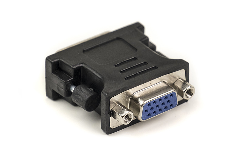 Перехідник PowerPlant VGA - DVI-I 24+5 pin , чорний, фото 1