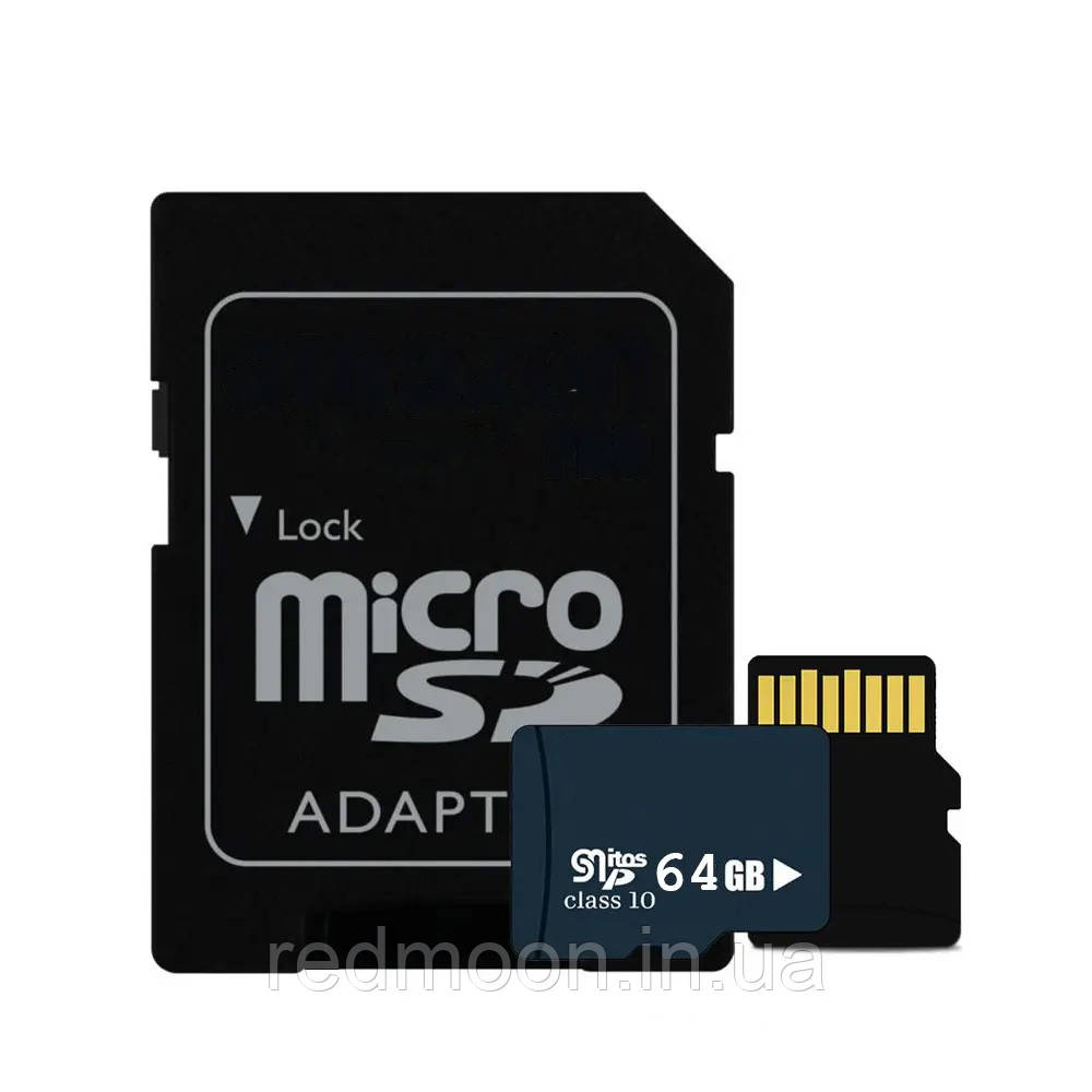 Карта пам'яті micro SD 64GB class 10 / Високошвидкісна карта мікро сд з адаптером