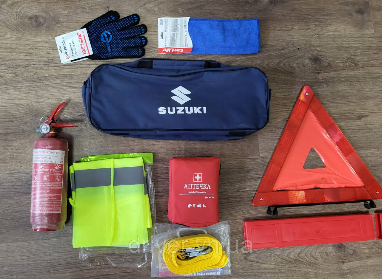 Набір автомобіліста Suzuki (синя сумка) Євростандарт 8 одиниць