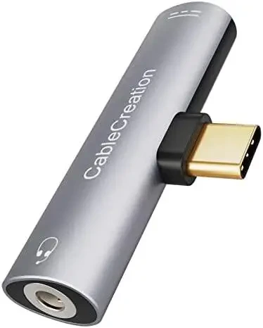 CableCreation USB C на 3,5 мм адаптер для навушників і зарядного пристрою Hi-Res Audio 2in1 Type C на 3,5 мм, фото 1