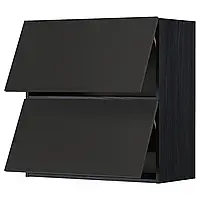 МЕТОД Горизонтальный шкаф с 2 дверцами open touch, черный/Nickebo матовый антрацит, 80x80 см