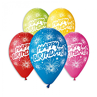 Шаріки повітряні Happy Birthday, Gemar 30cm. 12" 100шт\уп.