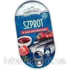 Шпроти  в томатному соусі Marinero , ж\б , 170 гр