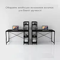 Стіл комп'ютерний Loft для комп'ютера для офісу письмовий стіл для роботи вдома з полицями Коричневий, фото 7