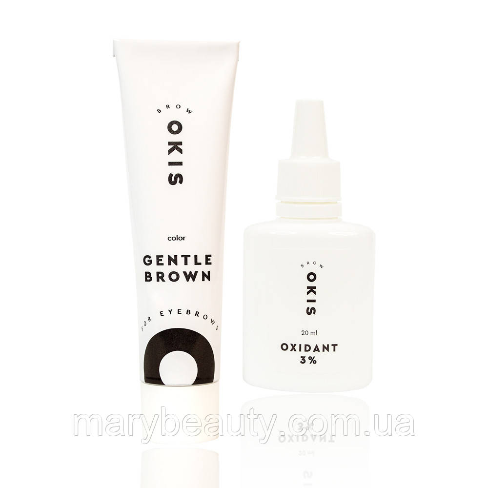 Крем-фарба для брів GENTLE BROWN з окислювачем з екстрактом хни OKIS BROW 15 мл