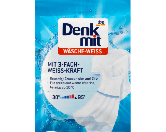Підсилювач прального порошку Вибілювач для білого одягу, речей, білизни Denkmit Wäsche-Weiss, 50 г