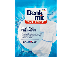 Підсилювач прального порошку Вибілювач для білого одягу, речей, білизни Denkmit Wäsche-Weiss, 50 г