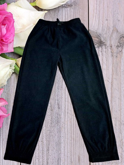 Жіночі штани в рубчик чорні 46