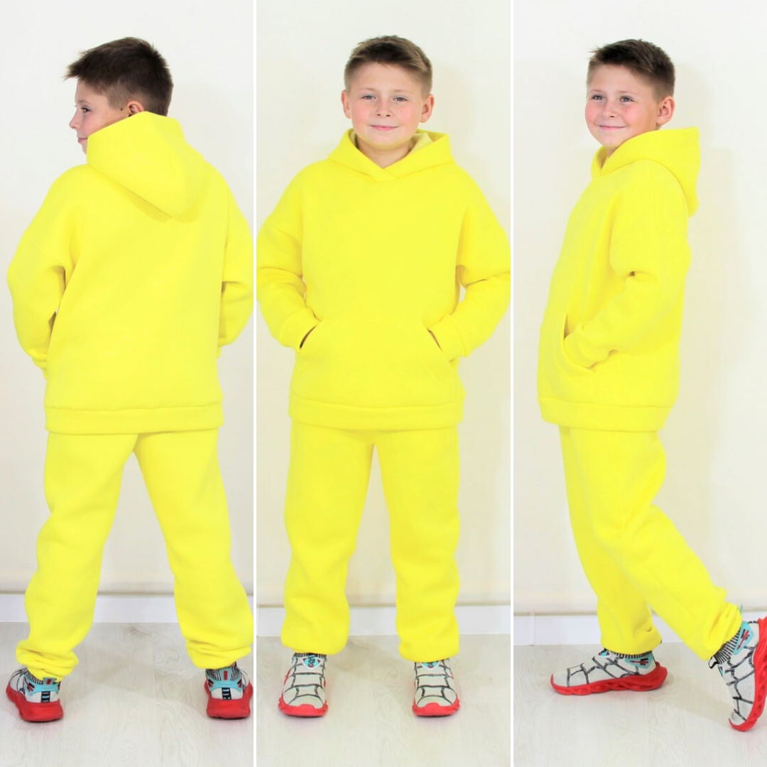 Костюм на хлопчика зимовий спортивний з капюшоном вік від 6 до 10 років теплий Різні кольори