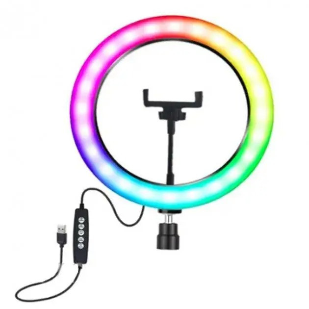 Кільцева світлодіодна лампа кольорова (мультиколор) RGB MJ30 30 см
