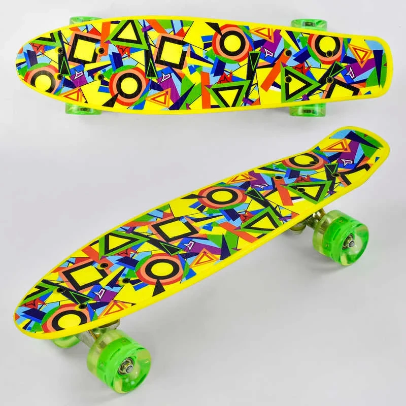 Пеніборд, скейт, скейтборд дитячий з колесами зі світломи Best Board Р 1102, дошка 55 см, колеса PU 6 см