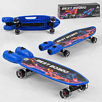 Скейтборд, пенниборд, скейт с музыкой и дымом Best Board S-00605, USB зарядка, колеса PU со светом 60х45мм