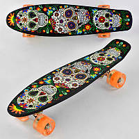 Дитячий скейт, пінні борд Р 15909 Best Board, дошка 55 см, колеса PU, світяться, d 6 см, скейтборд (пенніборд)