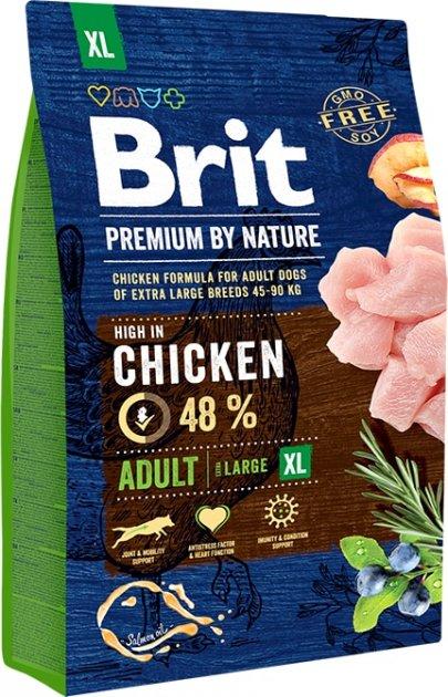 Сухий корм для дорослих собак гігантських порід з куркою Brit Premium Adult XL 3 кг, фото 1