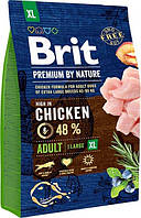 Сухой корм для взрослых собак гигантских пород с курицей Brit Premium Adult XL 3 кг