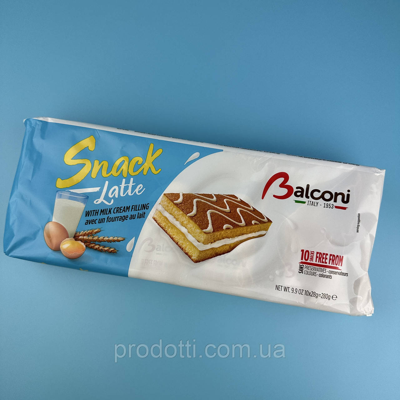 Бисквит Balconi Snack Latte 280 г 10 шт - фото 1 - id-p1814569198