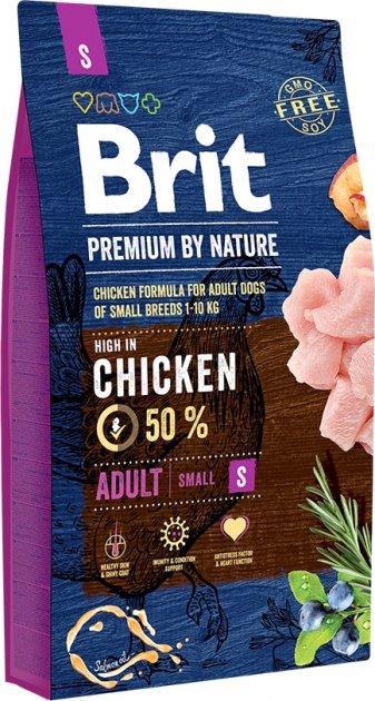 Сухий корм для дорослих собак малих порід з куркою Brit Premium Adult S 8 кг, фото 1
