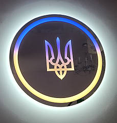 Дзеркало кругле LED (80*80*2,5см) "ЗРОБЛЕНО В УКРАЇНІ" зовнішнє світло