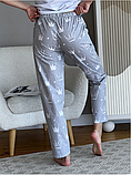 Піжамні жіночі брюки бязь сірі корона, фото 2