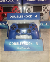 Джойстик проводной Doubleshock4 по типу Sony для ПК/PS4,проводной геймпад манипулятор с вибрацией Синий spn