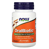 Витамины для здоровья носа ушей и горла Now Foods (OralBiotic) 60 таблеток для рассасывания
