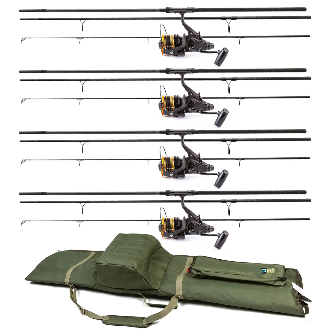 Короповий набір Daiwa Black Widow Carp 3.6м 3lb 4 вудилища з котушками MIFINE NOVA 8000 Чохол Magellan 145см