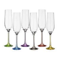 Набор бокалов для шампанского Bohemia Rainbow 40729-D4641 190 мл 6 шт