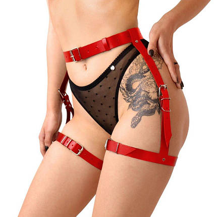Сексуальні Garts Art of Sex - Gwen, виготовлена з натуральної шкіри, розміром xs -2xl, червоний колір, фото 1