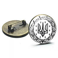 Значок Тризуб герб України круглий