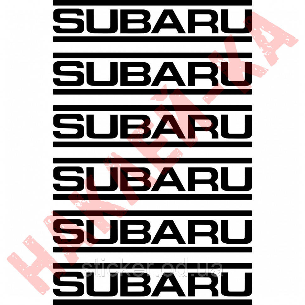 Комплект наклейок на супорту — Subaru (6 шт.), фото 1