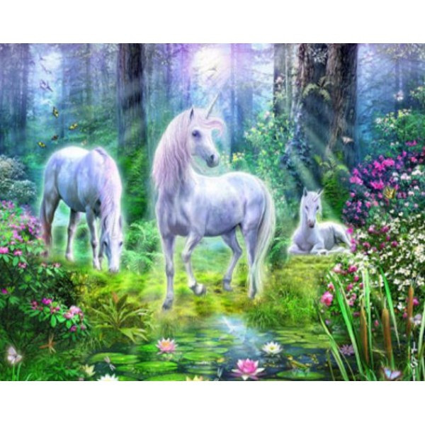 Картина за номерами 40х50 см DIY (без коробки) Єдинороги (Y5697_O), фото 1