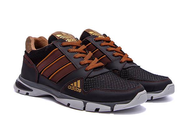 Кросівки чоловічі літні шкіряні сітка Adidas Tech Flex Brown Коричневі, фото 1