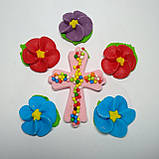 Прикраса Великодня / кондитерський набір Хрест з квітами, фото 3