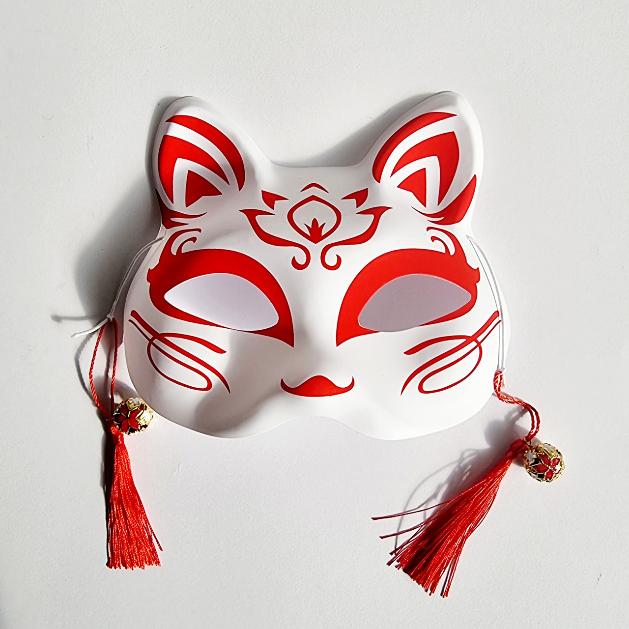 Маска Кіцуне Японської Лиси Kitsune червона No4, 18х17 см