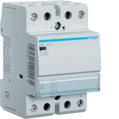 Контактор ESL241 40A 2НЗ 12V 3м Hager