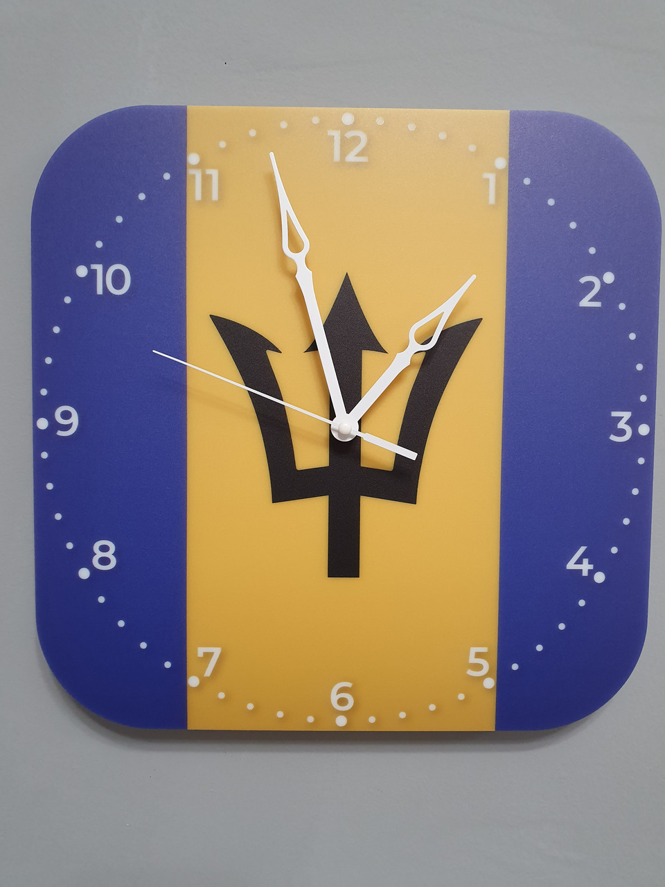 Настінний годинник прапор Барбадосу, барбадоський декор