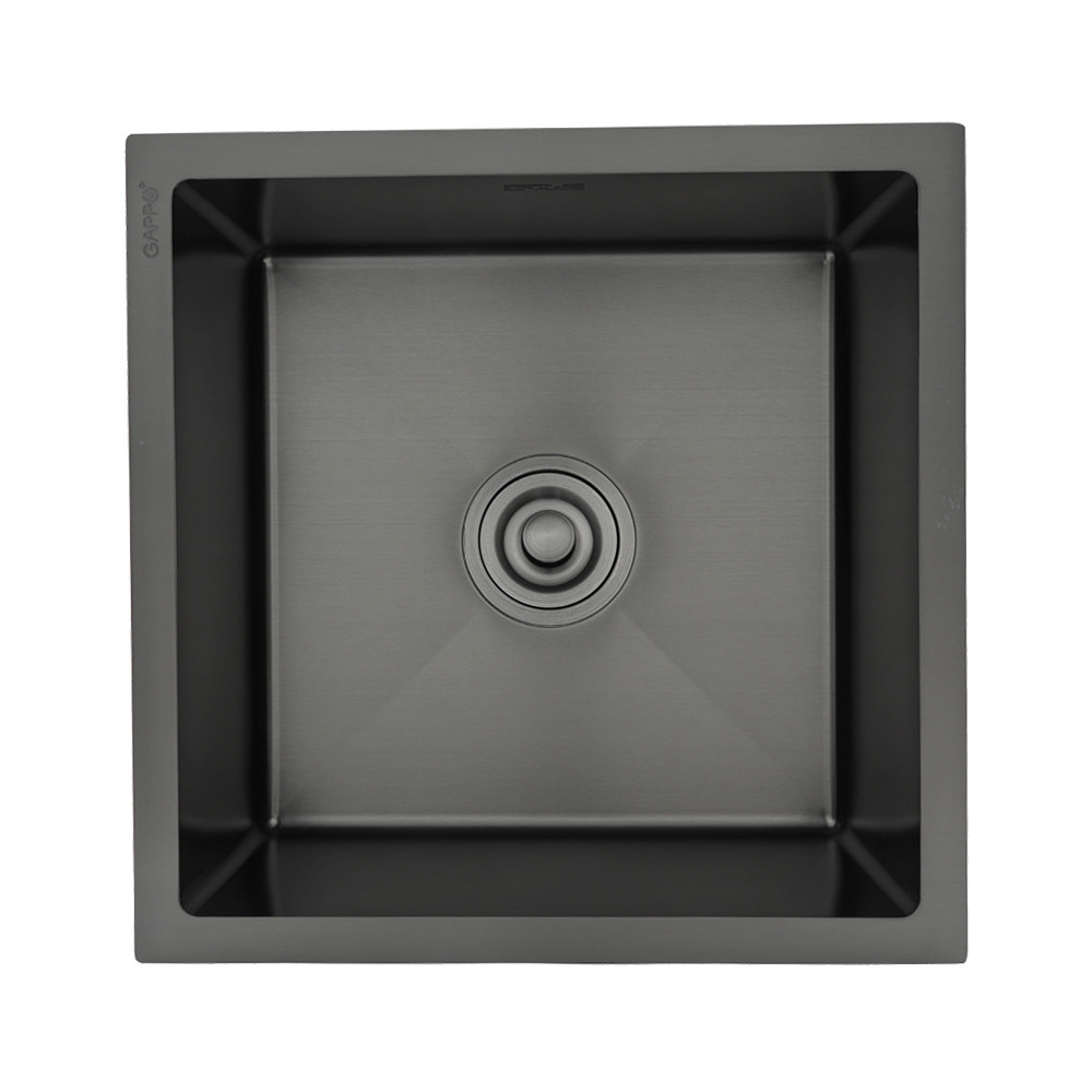Кухонна мийка GAPPO GS4444-6 інтегрована 440x440 мм, нержавіюча сталь, поверхня PVD, фото 1