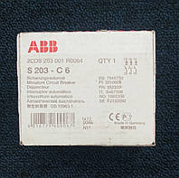 Автоматический выключатель ABB S203-C6 2CDS253001R0064 3P 6A тип C 6kA