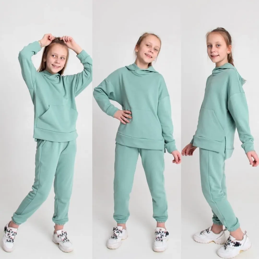 Костюм демісезонний для дівчинки спортивний костюм-двійка вік 6-10 років Різні кольори