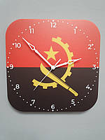 Настенные часы флаг Анголы, подарок ангольцу, ангольский декор