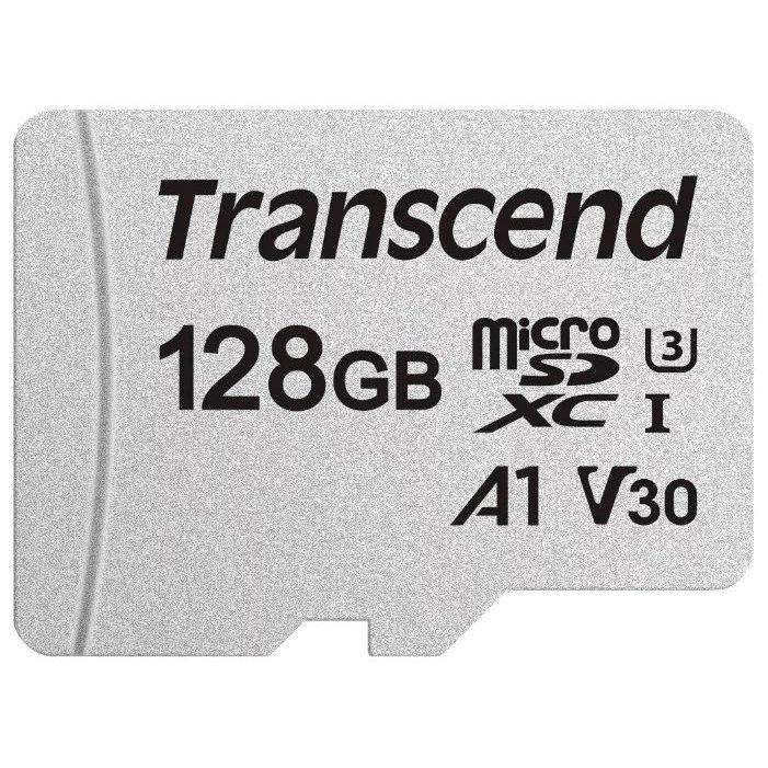 Transcend Карта пам'яті microSD 128GB C10 UHS-I R100/W40MB/s + SD, фото 1