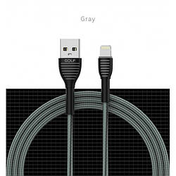Шнур для заряджання для Iphone — USB GOLF GC-74 кабель 1 метр Чорний