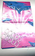 Шторка для ванної дельфін 180х180 рожевий
