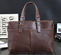 Модный мужской деловой портфель сумка для документов Коричневый