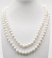 Перлинні Буси 8 мм 118 см Білий