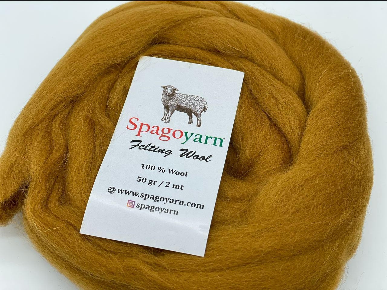 Шерсть для валення SpagoYarn-бурштин