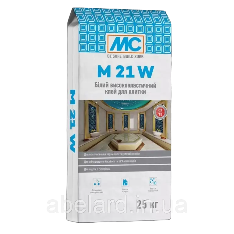 Еластичний клей для плитки "тепла підлога" ТМ Botament M 21 WH 25кг,білий, фото 1