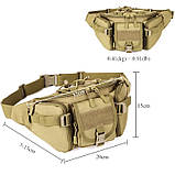 Поясна сумка велика тактична койот, фото 2