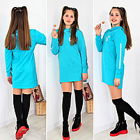 Сукня демісезонна на дівчинку спортивна з капюшоном Сукня - худі вік 6-15 років Різні кольори, фото 6